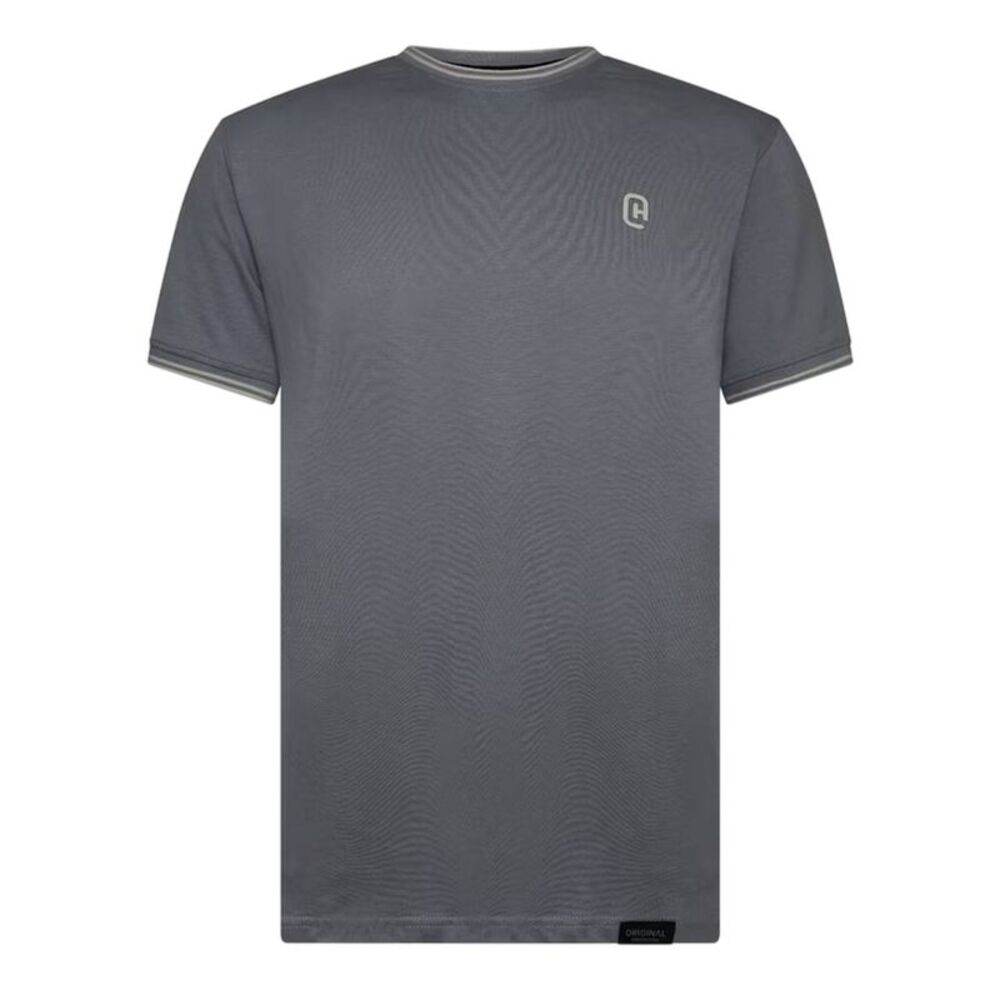 Crosshatch Mens Preece Contrast Striped T-Shirt / Steel Blue